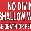 No Diving Sticker