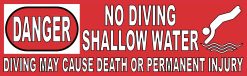 No Diving Sticker