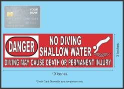 No Diving Sticker
