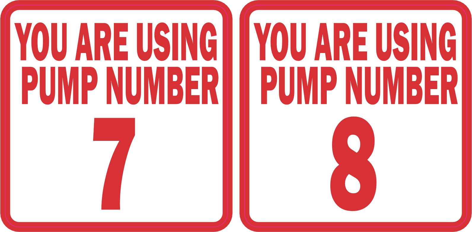 Pump Number Stickers