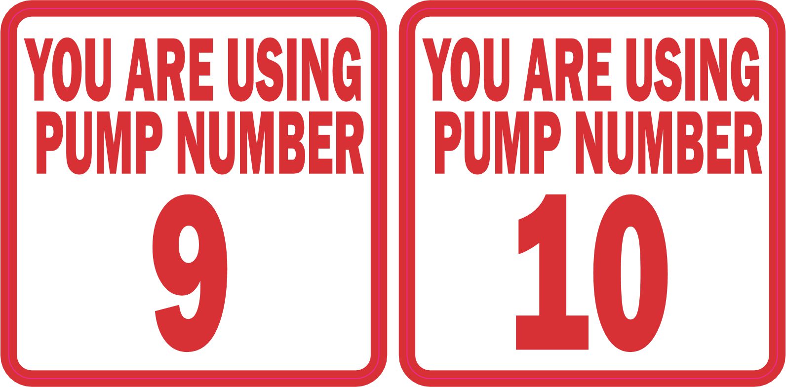 Pump Number Stickers