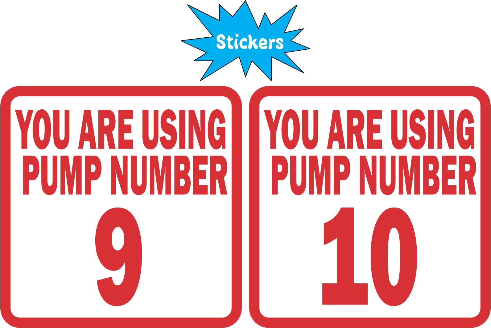 Pump Number Stickers