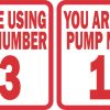 Pump Number Stickers
