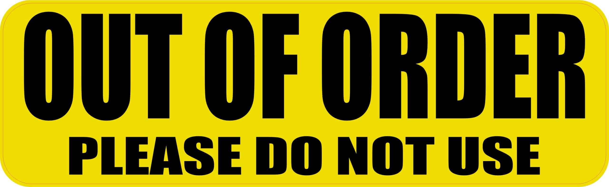 Out of Order Sticker