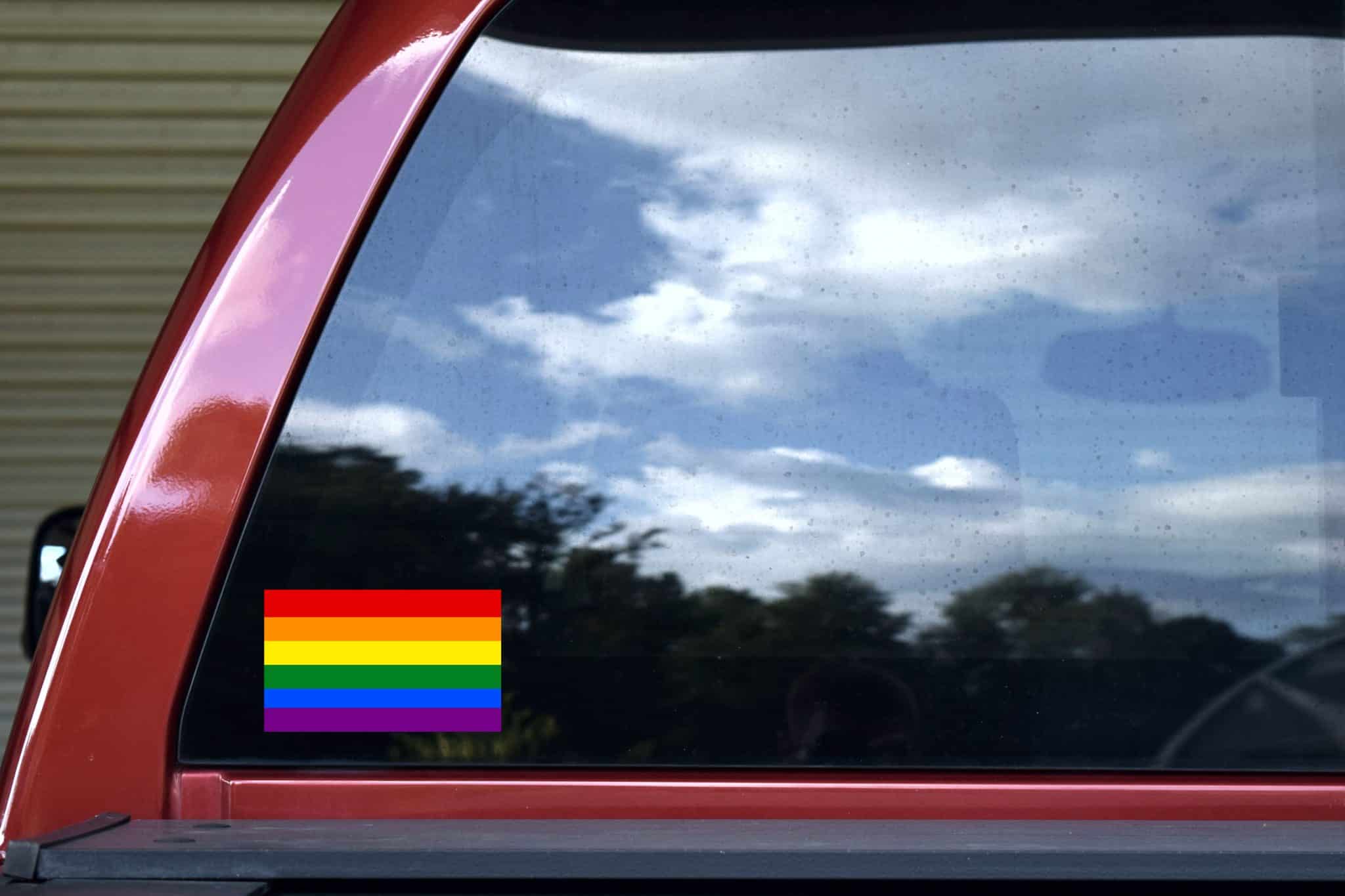 StickerTalk Rainbow Pride Flag Vinyl Sticker, 5 inches x 3 inches ...