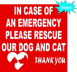 Emergency Pet Sticker