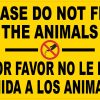 No Feeding Animals Sticker