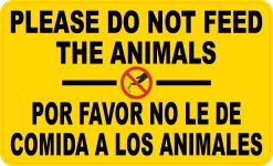 No Feeding Animals Sticker
