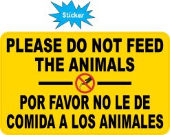 No Feeding Animals Sticker