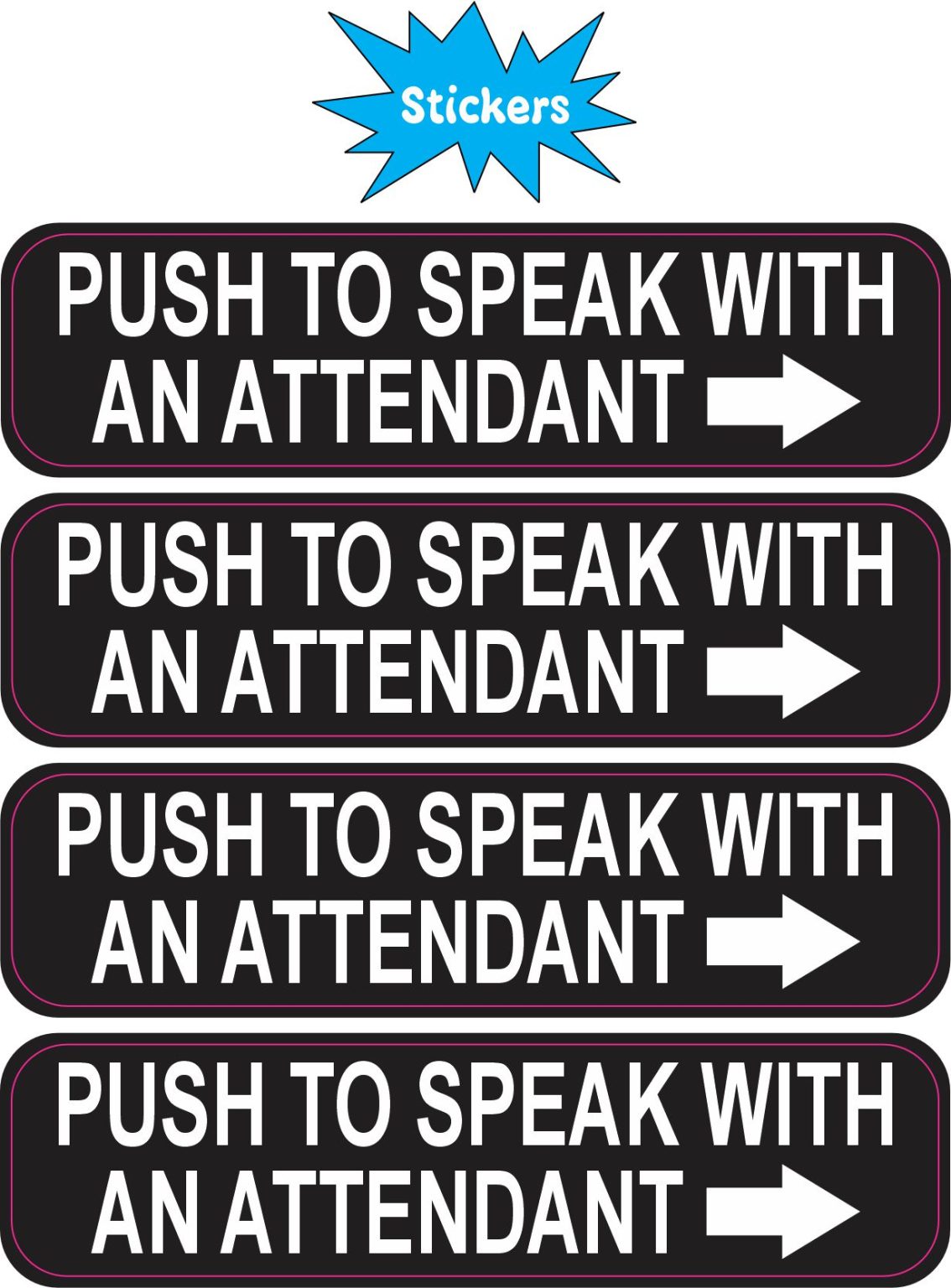 StickerTalk Right Pointing Arrow Push to Speak Sticker Sheet, 4 inches ...