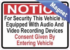 Audio and Video Recording Consent Magnets