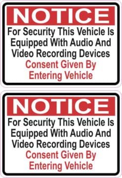 [2x] 3.5x2.5 Audio and Video Recording Consent Stickers