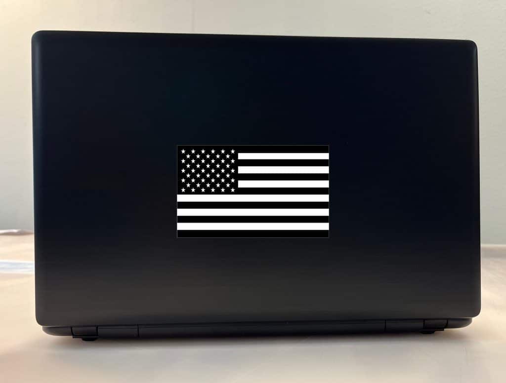 StickerTalk Black and White USA Flag Vinyl Sticker, 5 inches x 3 inches ...