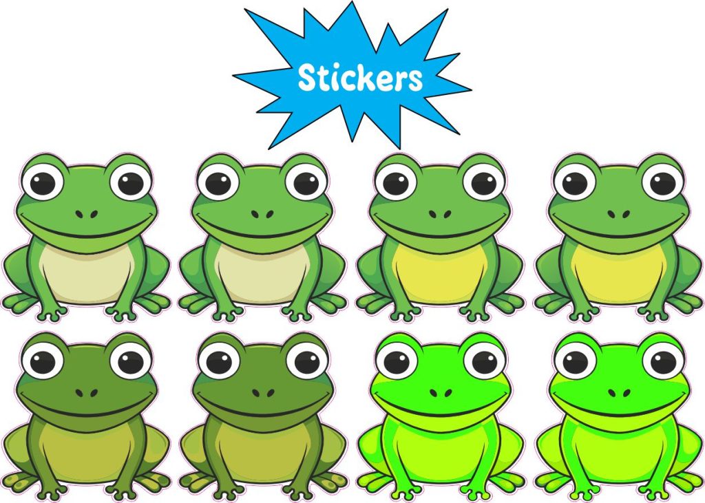 StickerTalk Cute Frog Vinyl Sticker Sheet, 1 inches x 1 inches ...