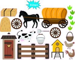 Alternative view of StickerTalk Old West Pioneer Farm Collection Vinyl Stickers