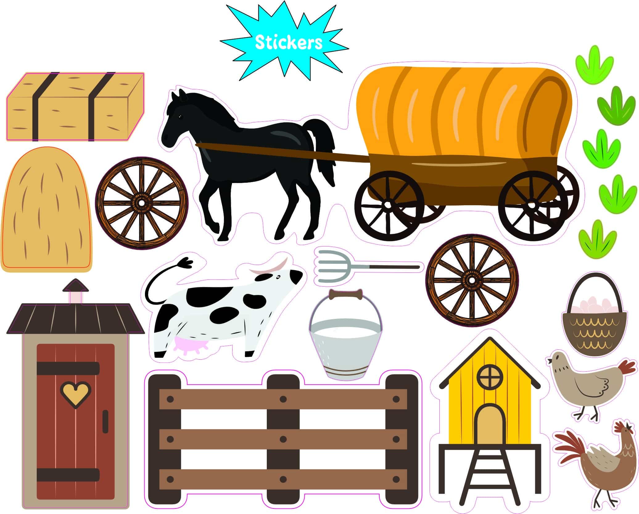 StickerTalk Old West Pioneer Farm Collection Vinyl Stickers - Image 2