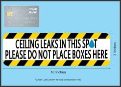 hazard stripes, bold warning text, water droplet icon - vinyl removable magnet