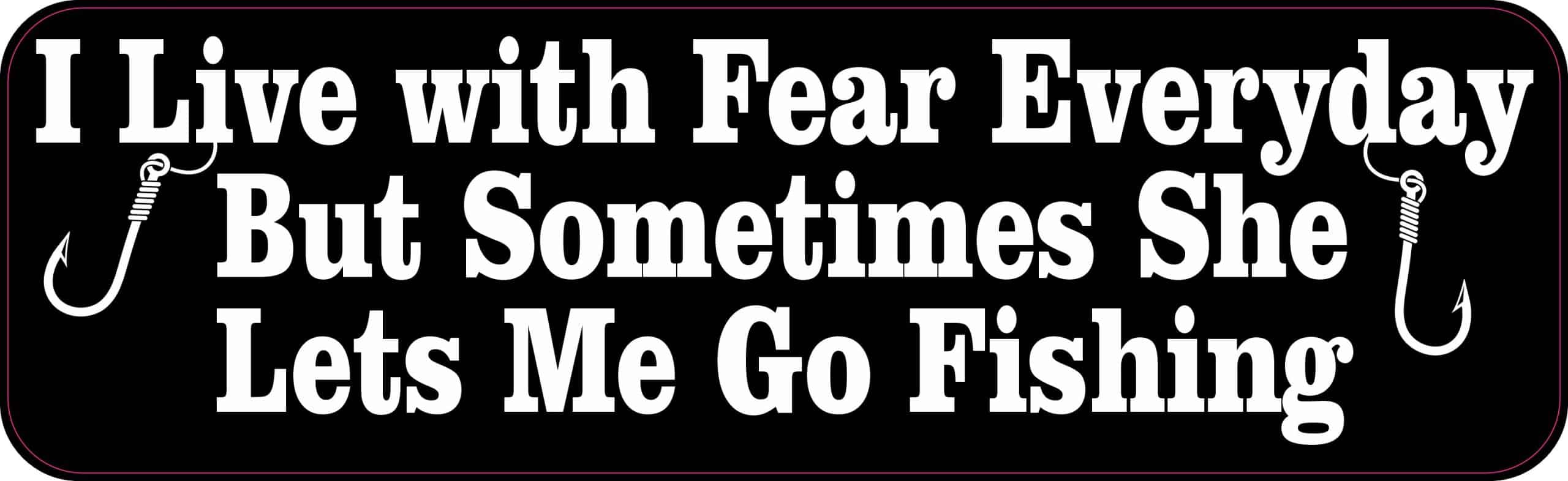 bold typography, fishing hook graphics, humorous text - vinyl removable sticker