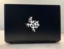 Texas state outline, Holstein cow print pattern, black spots on white background - vinyl removable sticker