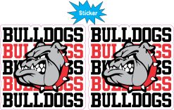 bulldog mascot head, bold typography, team colors - vinyl removable sticker