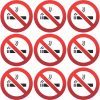 prohibition circle, diagonal line, cigarette icon - vinyl removable sticker