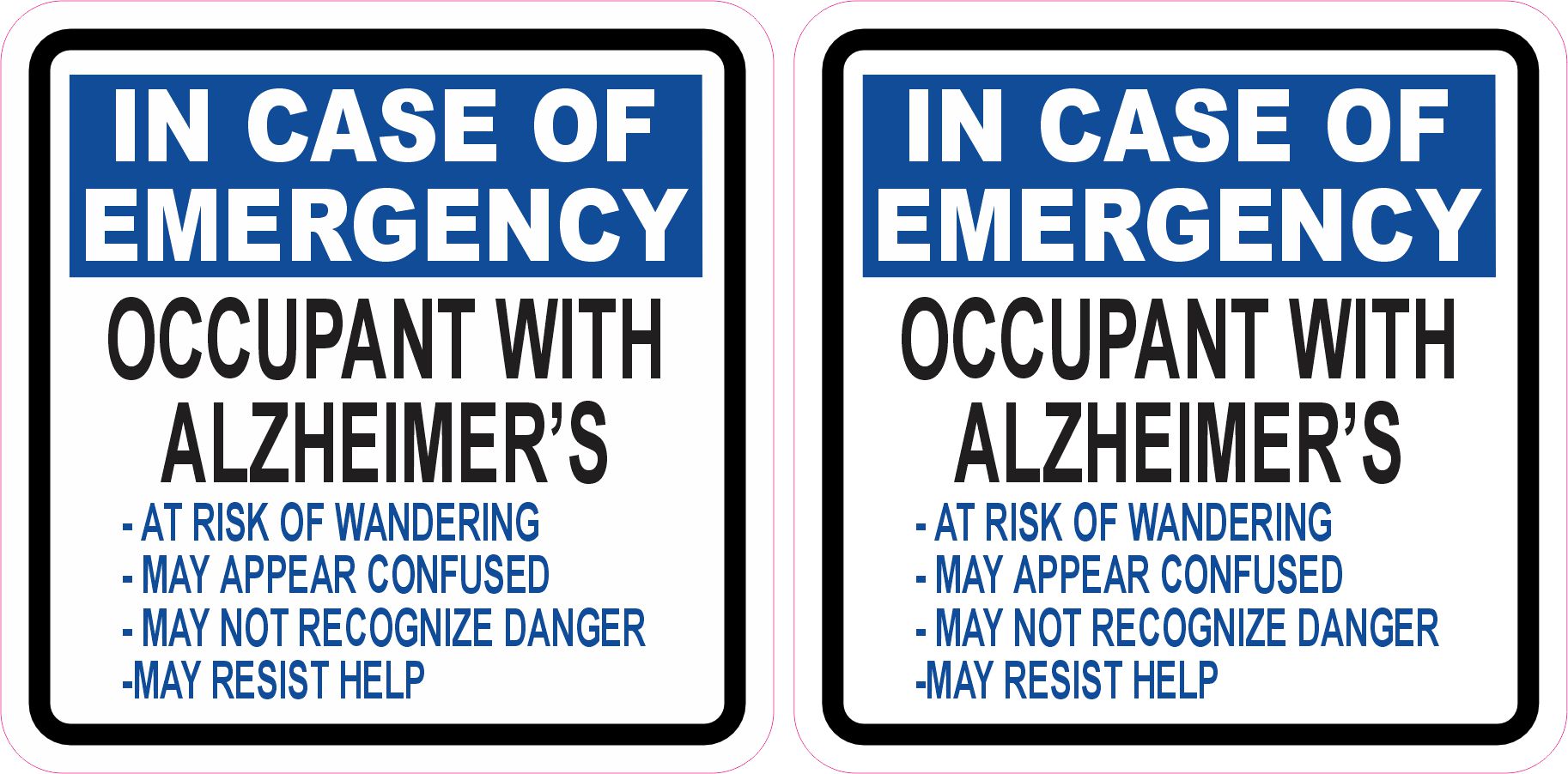 In Case Of Emergency Stickers