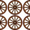 spoked wheel, wooden texture, circular rim - vinyl removable sticker