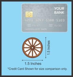 spoked wheel, wooden texture, circular rim - vinyl removable sticker