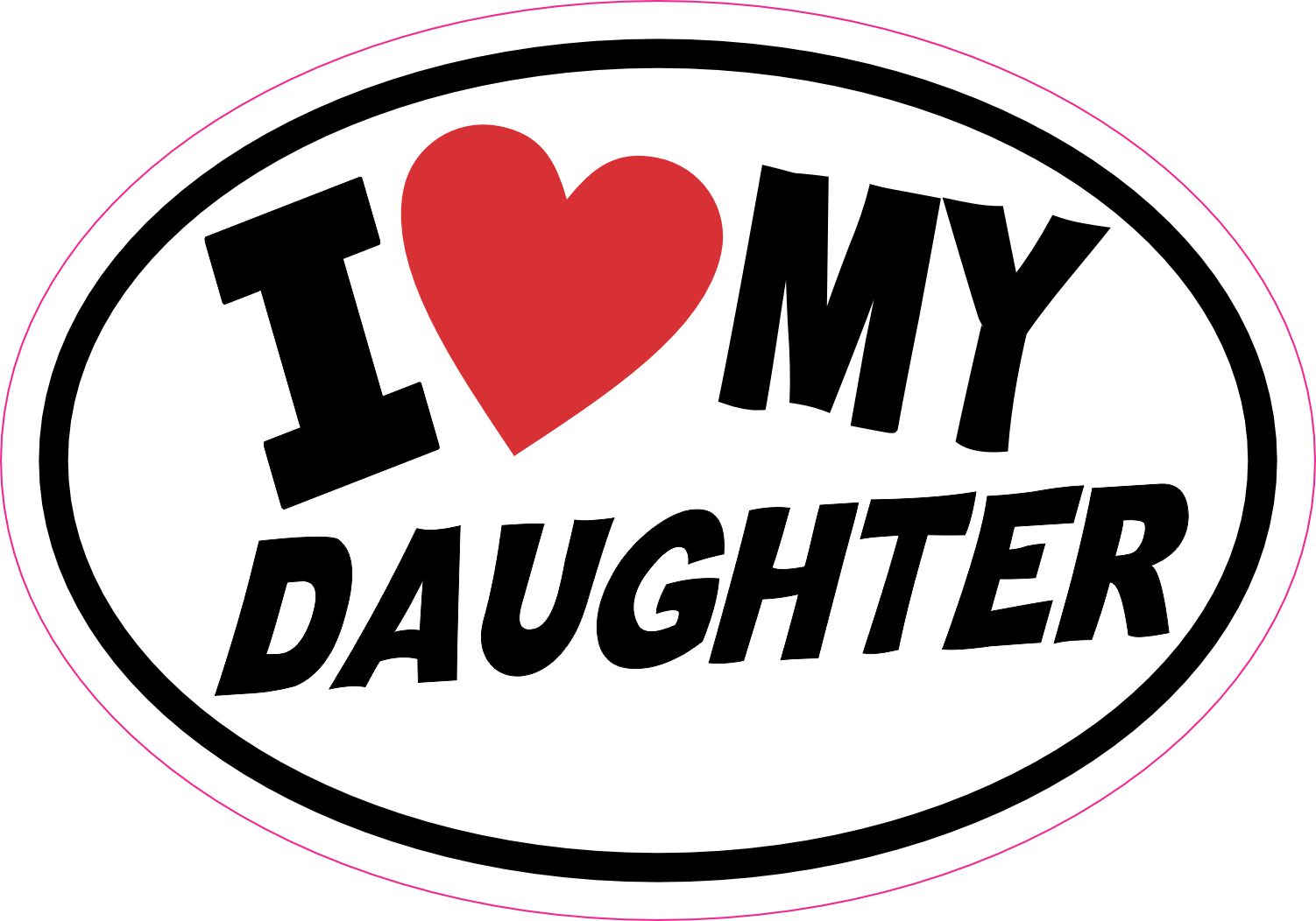 StickerTalk I Love My Daughter Heart Vinyl Sticker, 5 inches by 3.5 inches