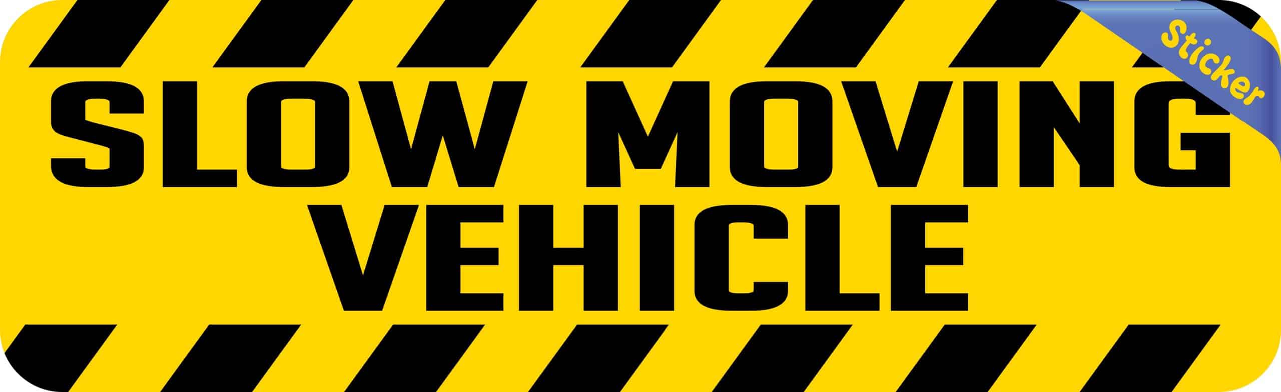 diagonal hazard stripes, bold text, high contrast colors - vinyl removable sticker