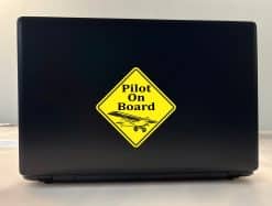 diamond shape, vintage aircraft illustration, bold typography - vinyl removable sticker