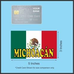 Mexican flag colors, eagle emblem, bold yellow text - vinyl removable sticker