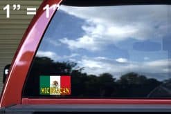 Mexican flag colors, eagle emblem, bold yellow text - vinyl removable sticker