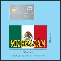 Mexican flag colors, eagle emblem, bold yellow text - vinyl removable sticker