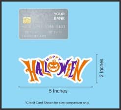 jack-o'-lantern pumpkin, curved text design, bold lettering - vinyl removable sticker
