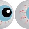 bloodshot eyes, red veins, pale blue irises - vinyl removable sticker
