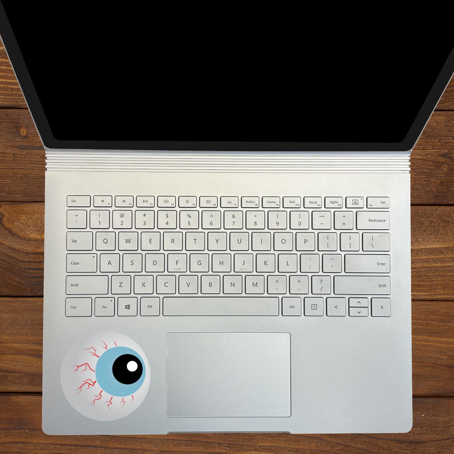 bloodshot eyes, red veins, pale blue irises - vinyl removable sticker