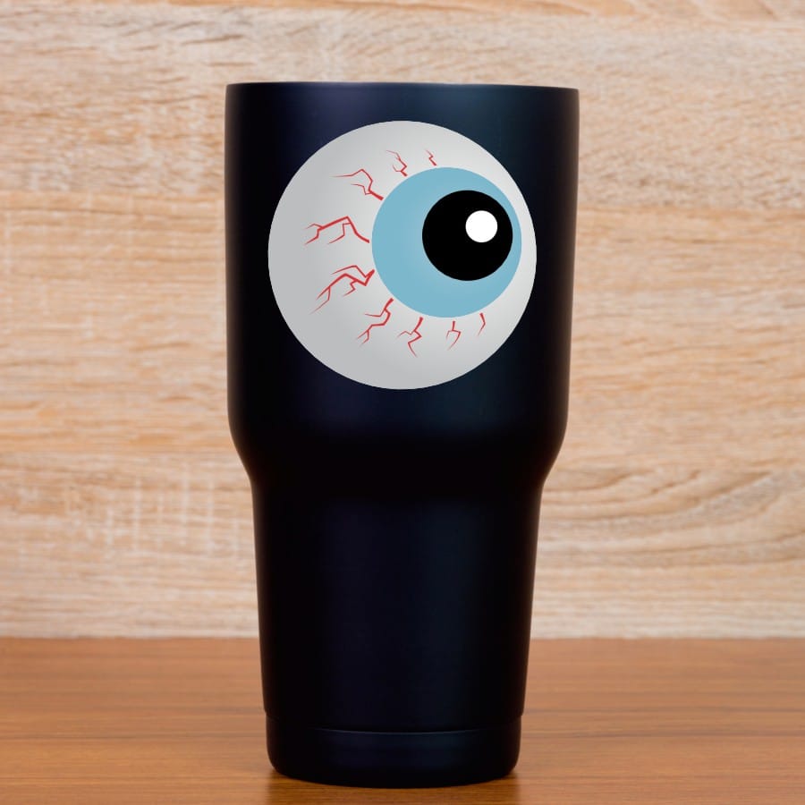 bloodshot eyes, red veins, pale blue irises - vinyl removable sticker