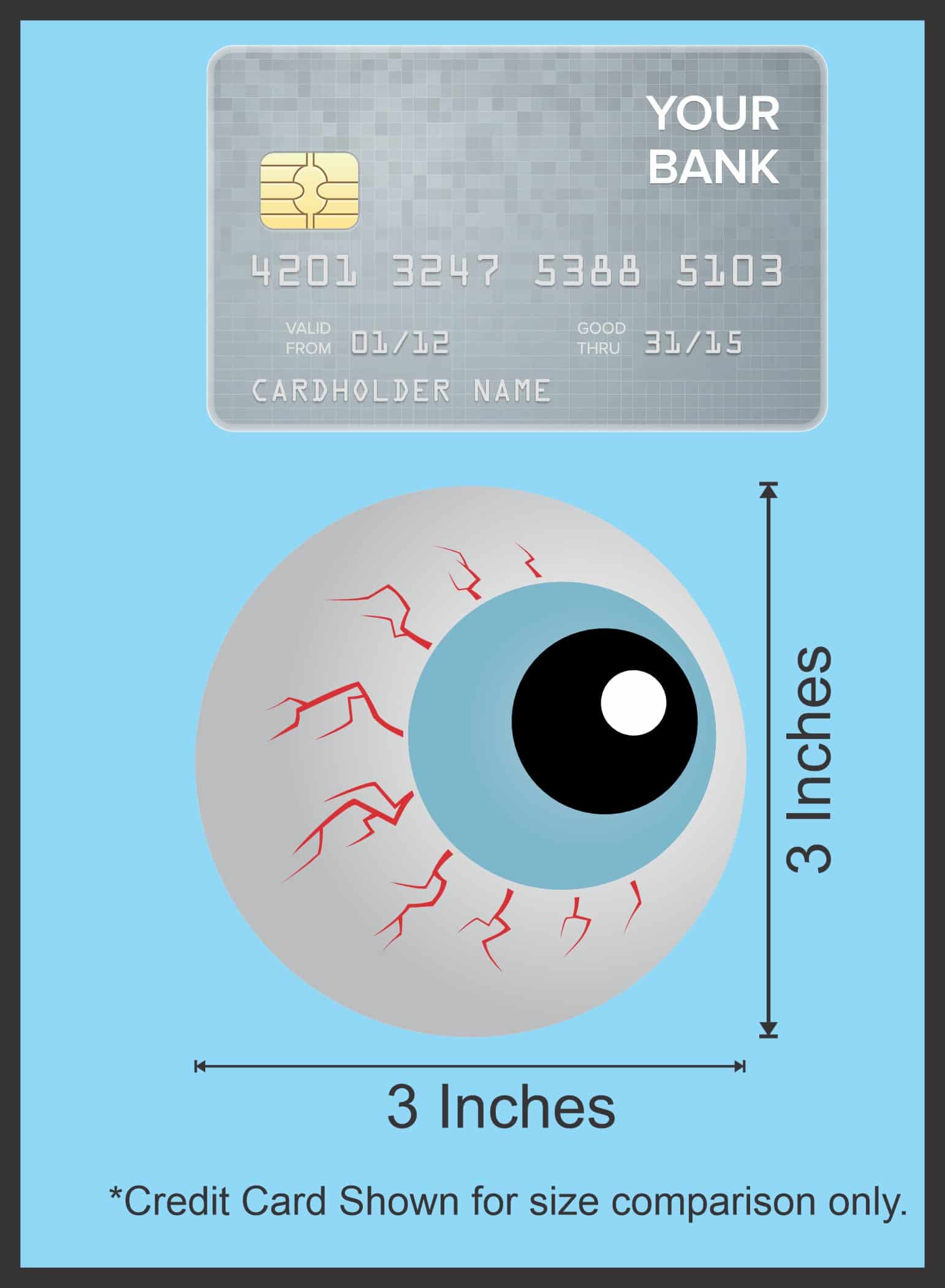 bloodshot eyes, red veins, pale blue irises - vinyl removable sticker