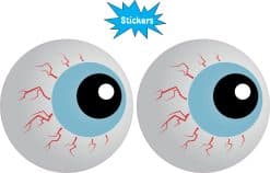 bloodshot eyes, red veins, pale blue irises - vinyl removable sticker