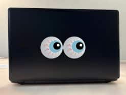 bloodshot eyes, red veins, pale blue irises - vinyl removable sticker