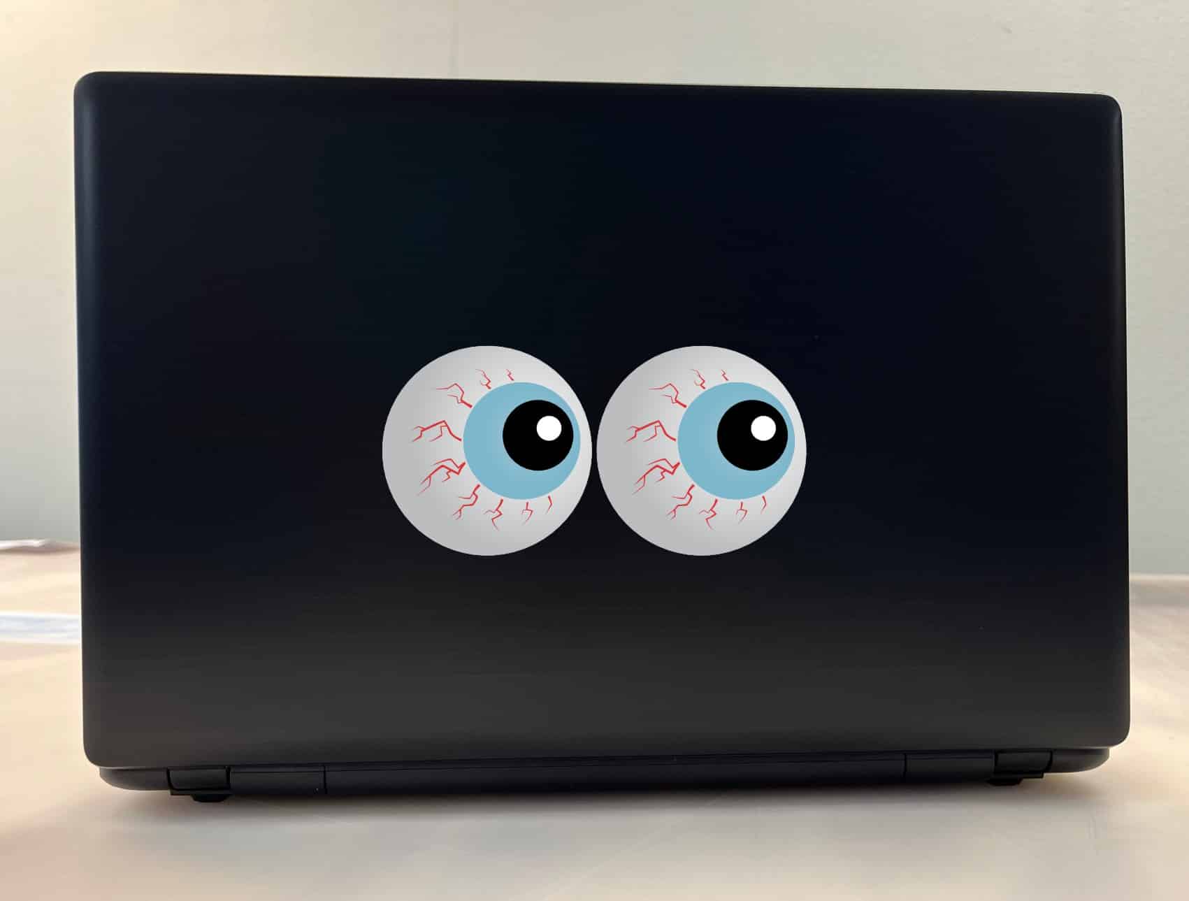 bloodshot eyes, red veins, pale blue irises - vinyl removable sticker