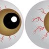 bloodshot eyes, red veins, brown iris - vinyl removable sticker