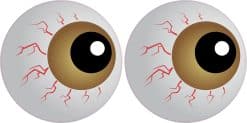 bloodshot eyes, red veins, brown iris - vinyl removable sticker