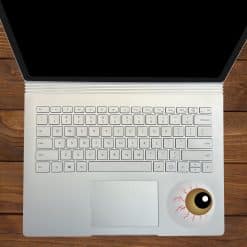 bloodshot eyes, red veins, brown iris - vinyl removable sticker