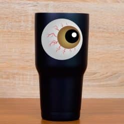 bloodshot eyes, red veins, brown iris - vinyl removable sticker