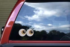 bloodshot eyes, red veins, brown iris - vinyl removable sticker