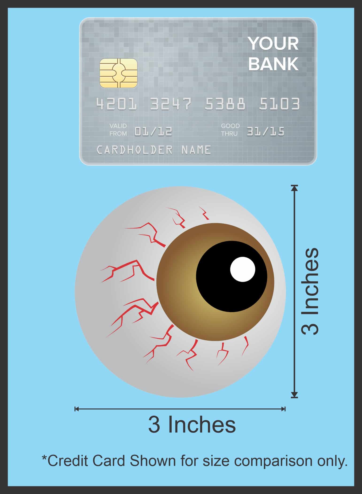 bloodshot eyes, red veins, brown iris - vinyl removable sticker