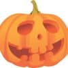 jack-o'-lantern face, carved pumpkin design, triangle eyes - vinyl removable sticker