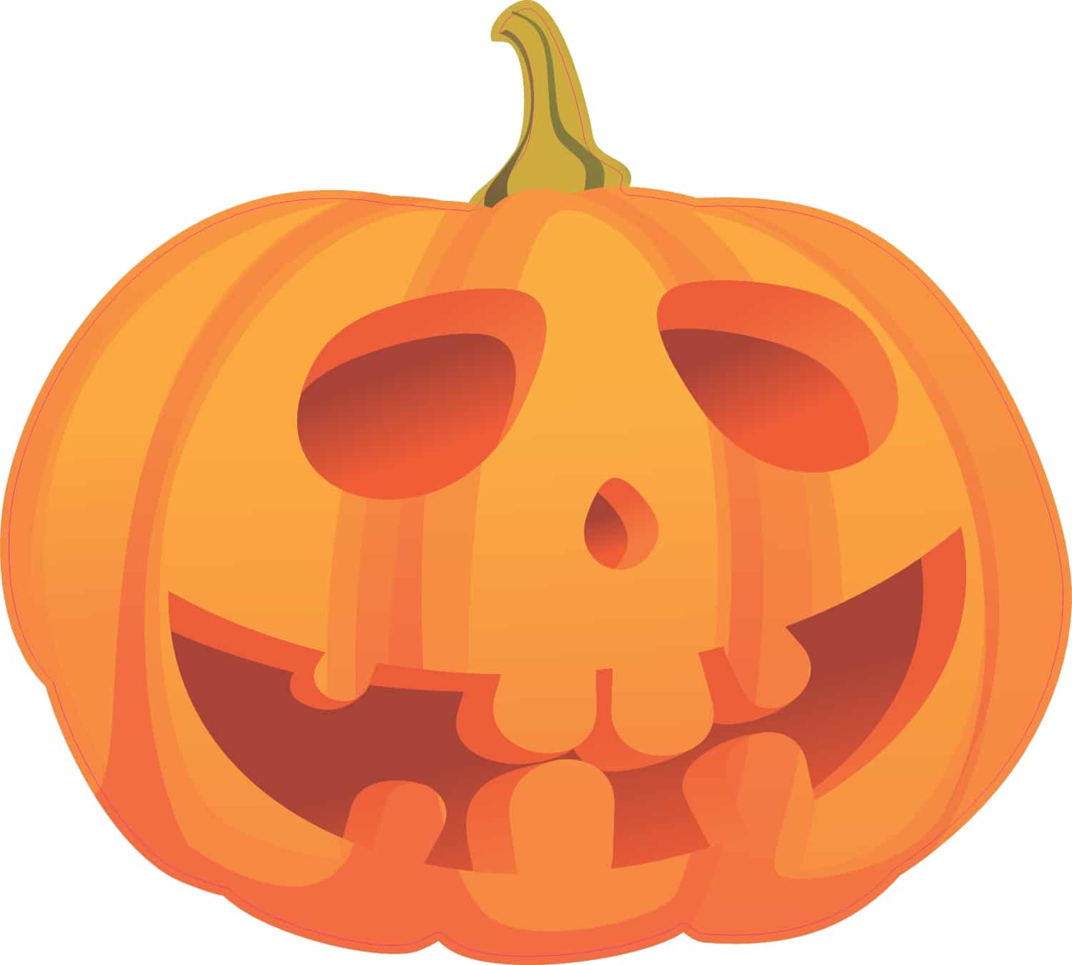 jack-o'-lantern face, carved pumpkin design, triangle eyes - vinyl removable sticker